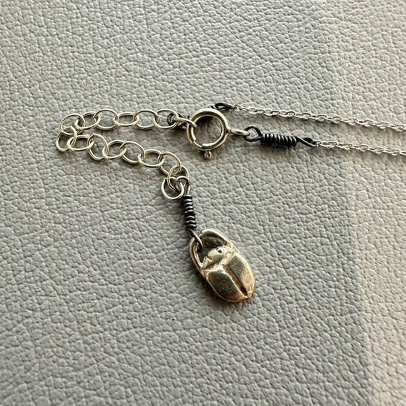 Artisan Hand made Sterling Silver & Pink Weaved Bead Cross Pendant Necklace - Picture 5 of 6